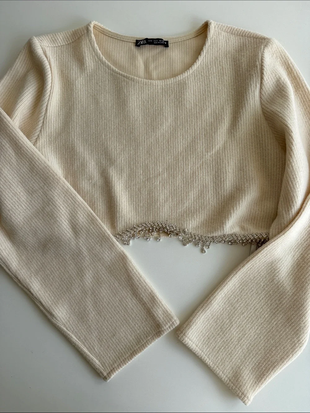Zara cream ribbed